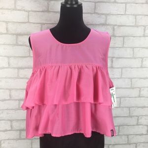 U.S. Polo Assn NWT Pink XL ruffled Blouse